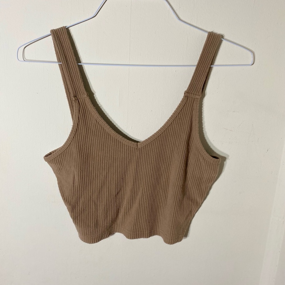 Bohme Womens Crop Top Brown Sleeveless Size Small